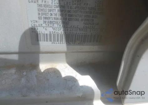 2020 Nissan Sentra Sv Xtronic Cvt from USA, damaged, VIN 3N1AB8CV9LY208007